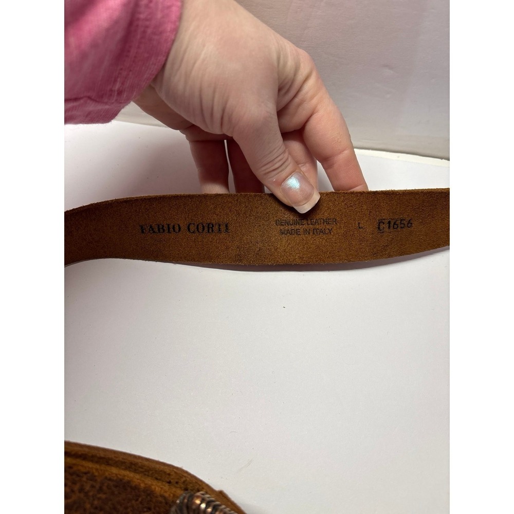 Fabio Cori double buckle Belt, Made in Italy (large) - Picture 5 of 8
